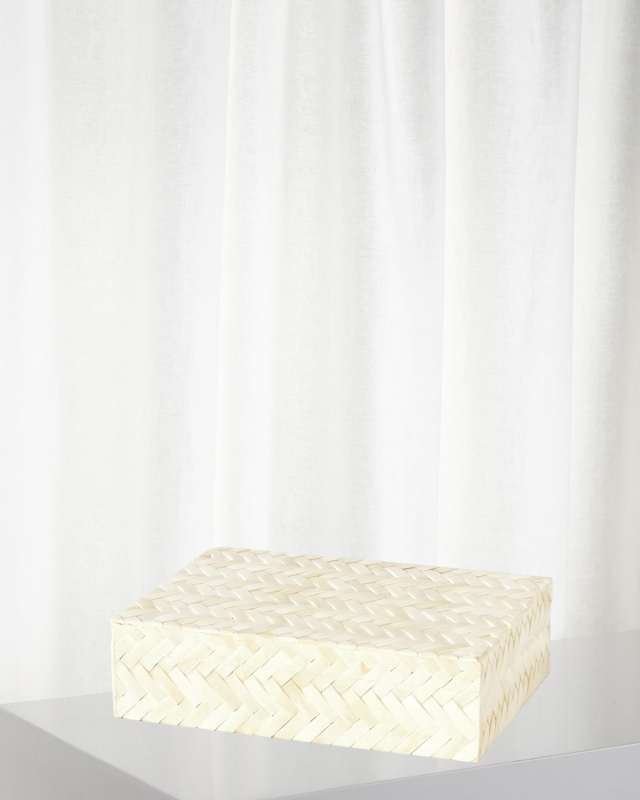White Bone Braided Box - Large