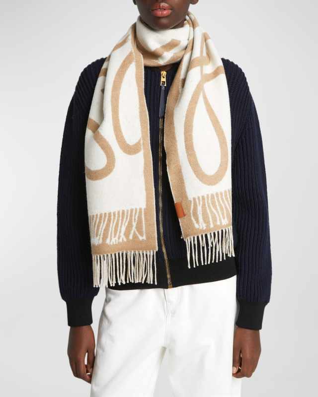 Anagram Scarf Print Wool & Cashmere Scarf