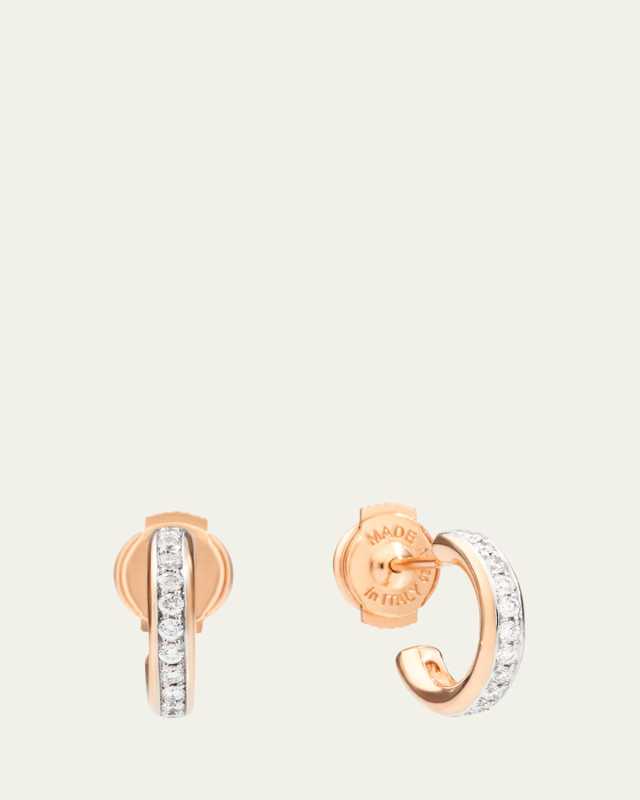 Together 18K Rose Gold Diamond Mini Hoop Earrings