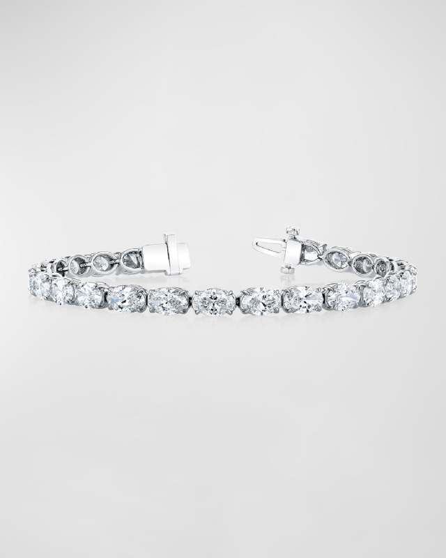 18K Gold East-West Prong-Set Diamond Tennis Bracelet, 7.40tcw, 7"L