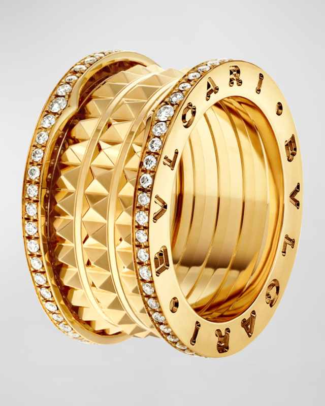 B. Zero1 Rock 18k Diamond Edge 4-Band Ring in 18K Yellow Gold