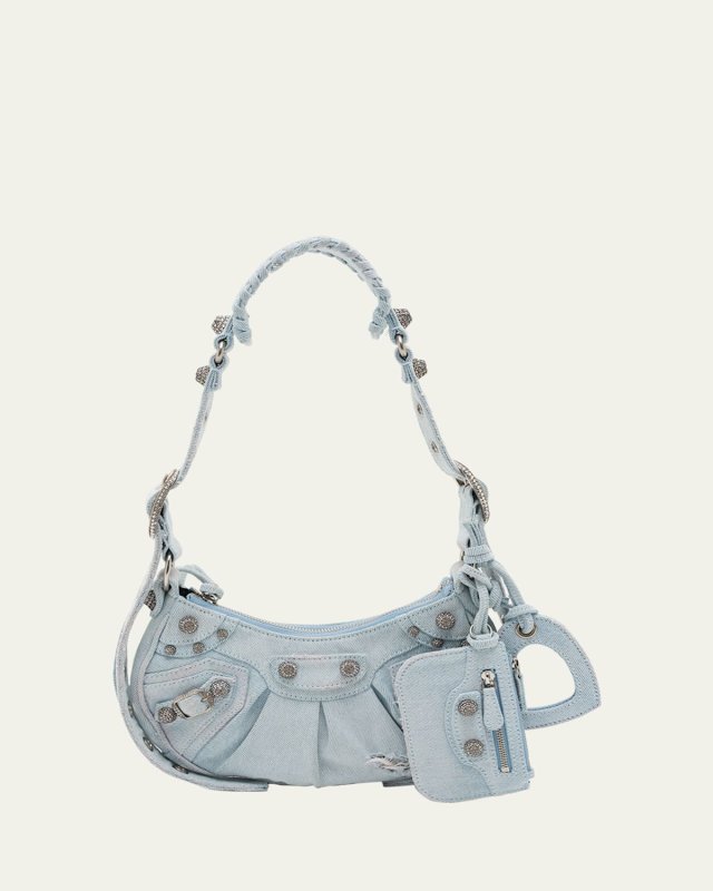 Le Cagole XS Wash Denim Shoulder Bag