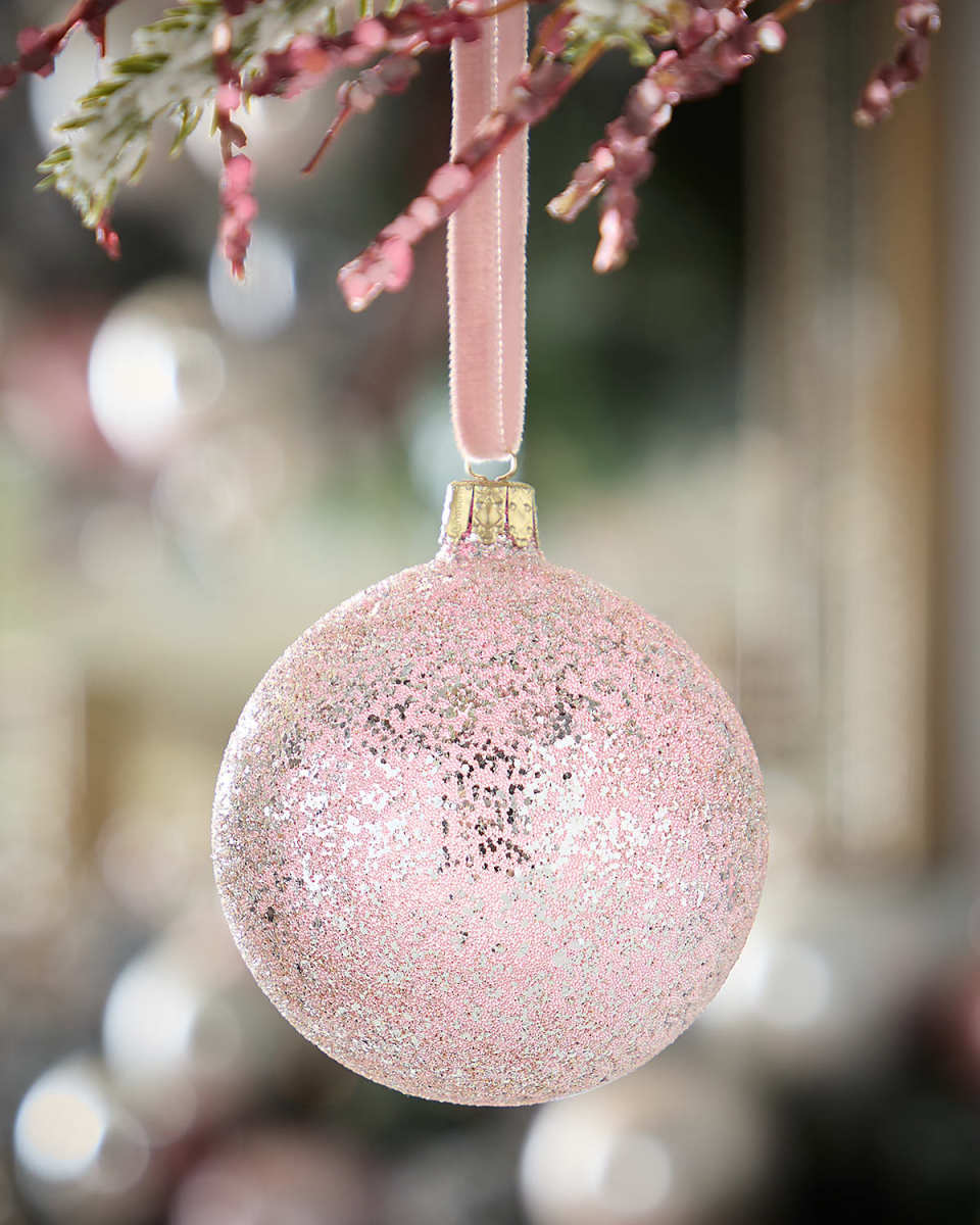 Matte Ball Christmas Ornament with Glitter