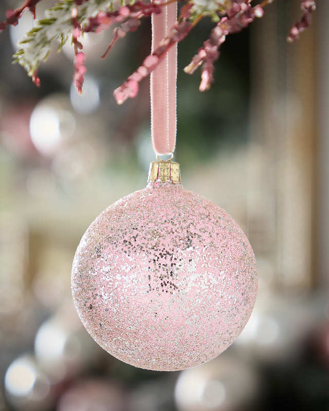 Matte Ball Christmas Ornament with Glitter