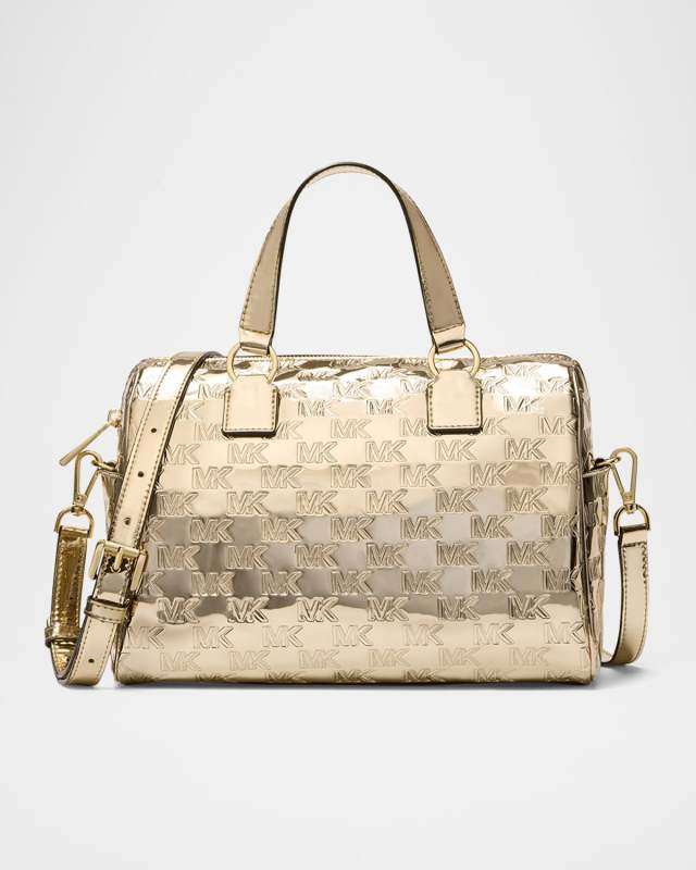 Mason Metallic Monogram Leather Shoulder Bag