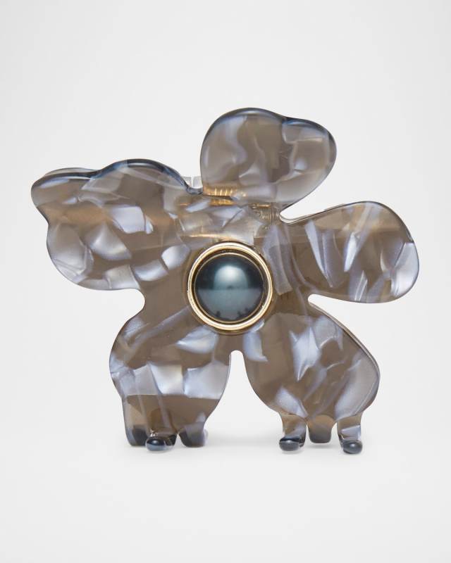 Lily Flower Acetate Jaw Clip