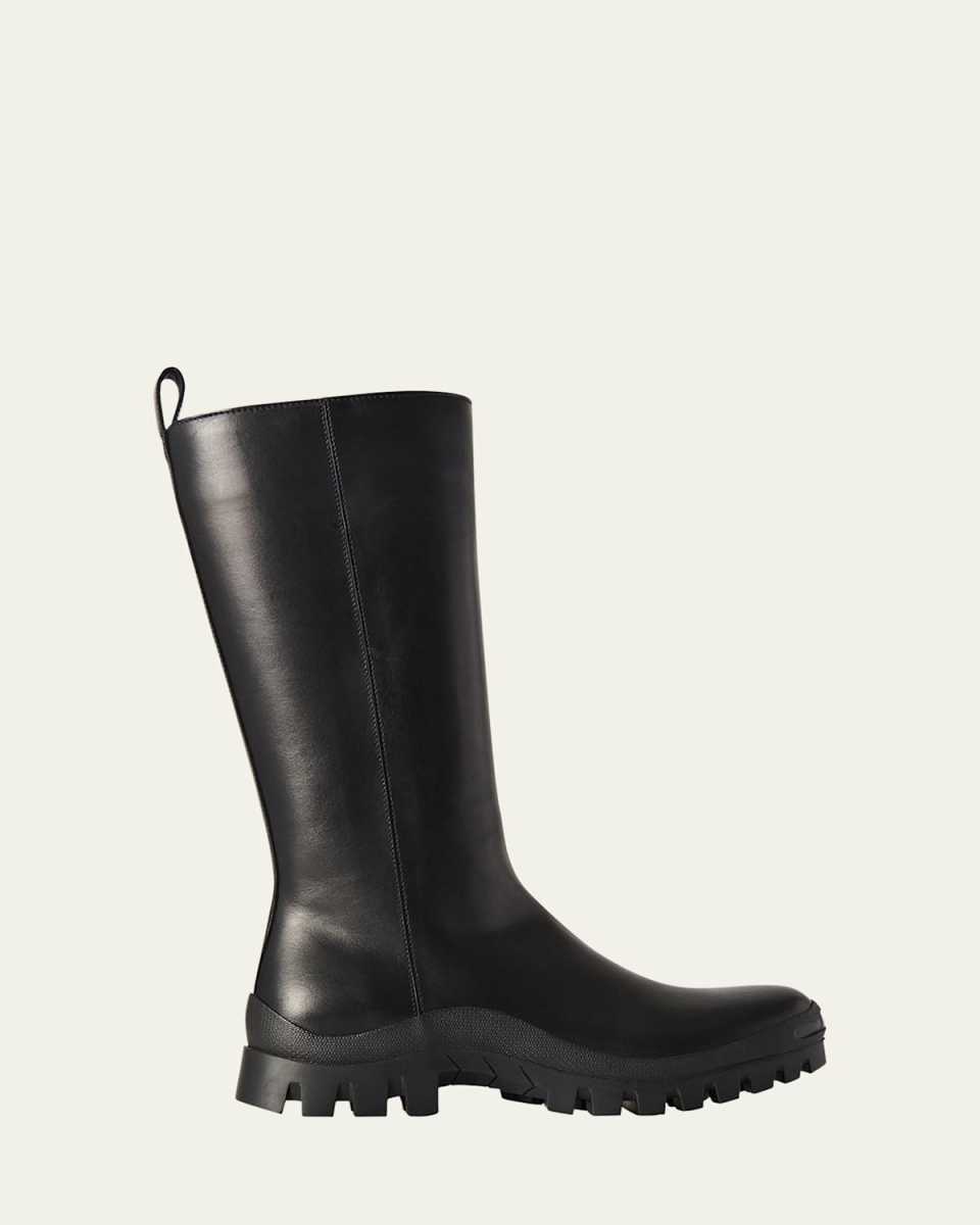 Greta Leather Tall Moto Boots