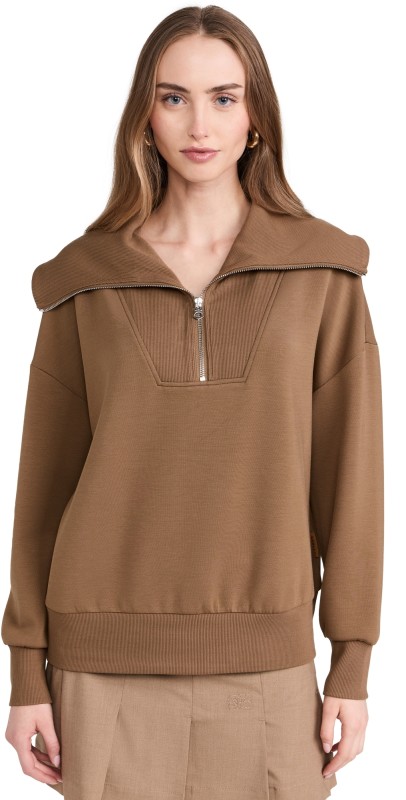 Varley Catherine Half Zip Sweatshirt Golden Bronze