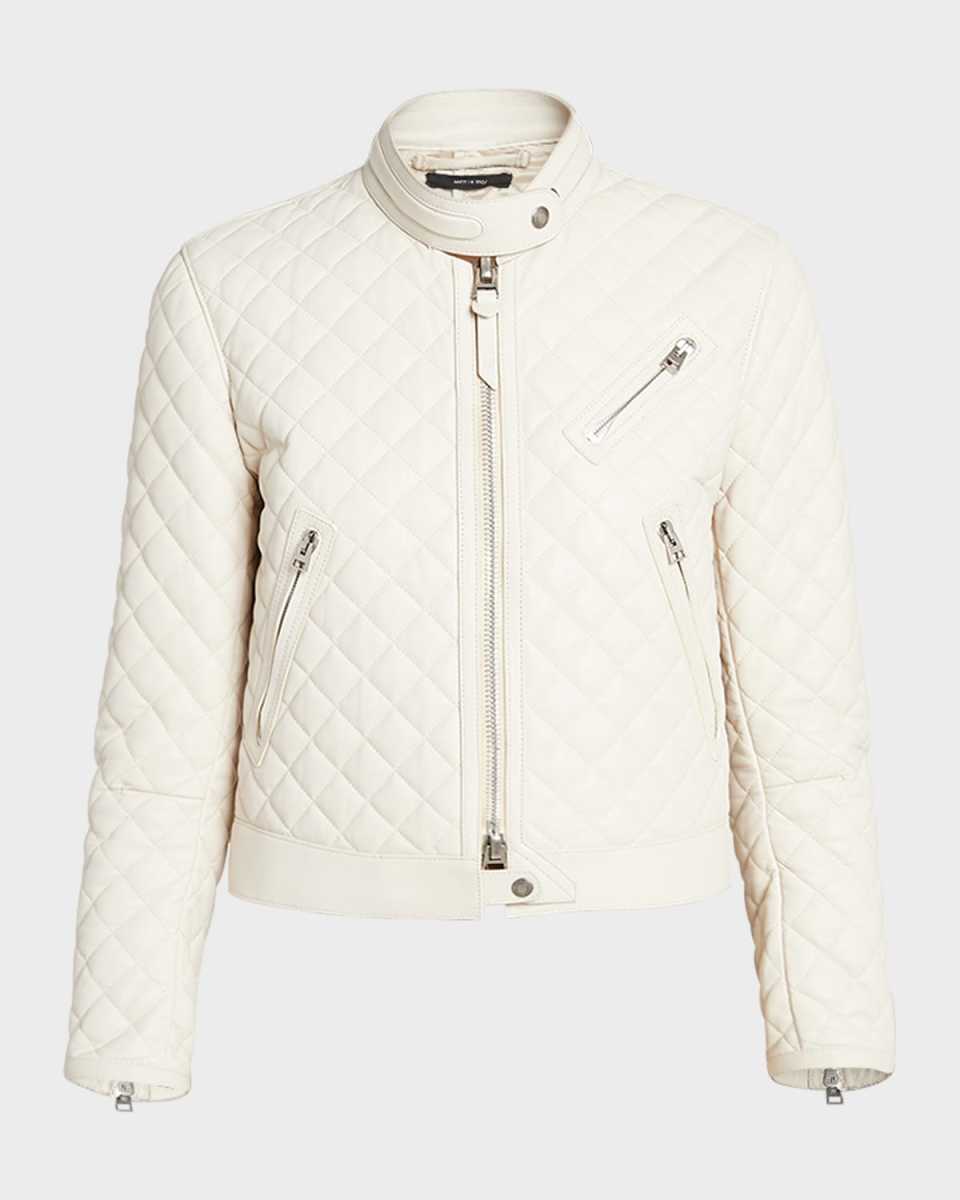 Quilted Leather Racer Jacket
