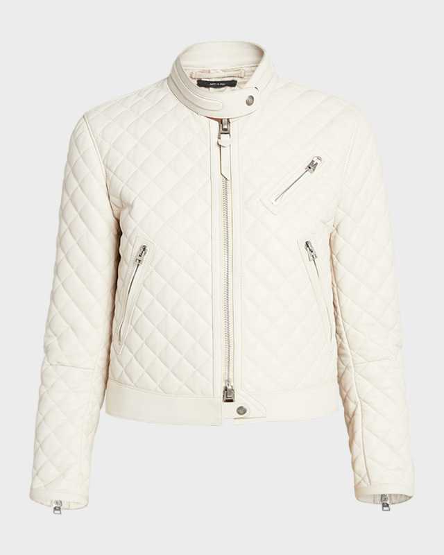 Quilted Leather Racer Jacket