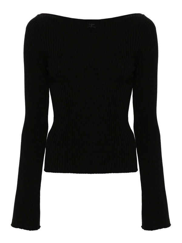 Courreges Pull Col Bateau - Noir