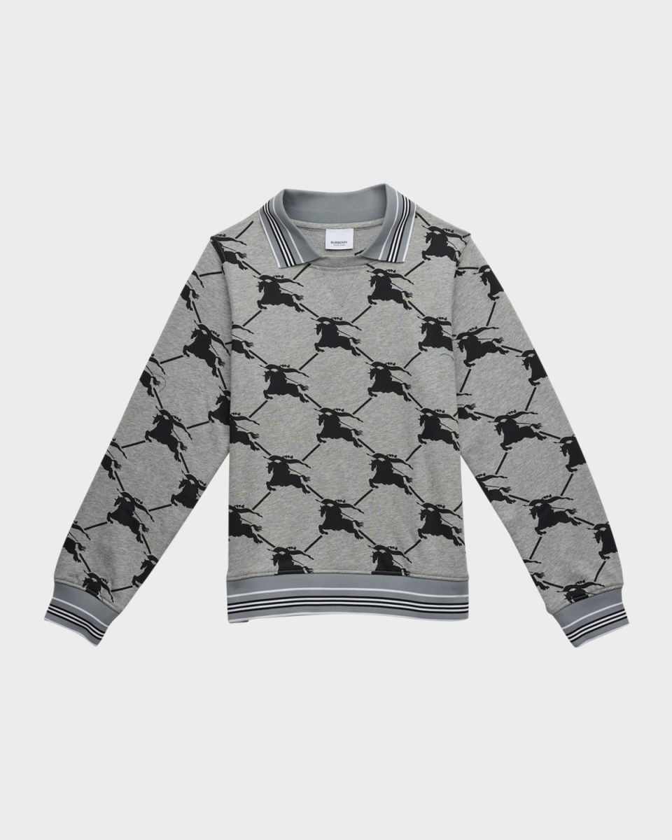 Boy's Equestrian Knight Design Sweatshirt, Size 3-14