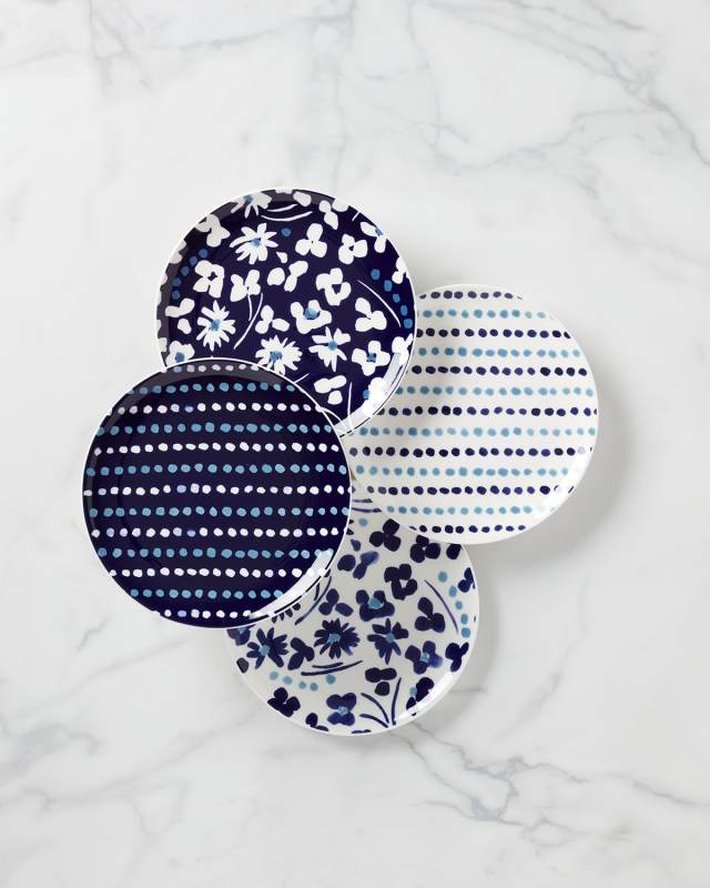 floral way 4-piece accent plate set