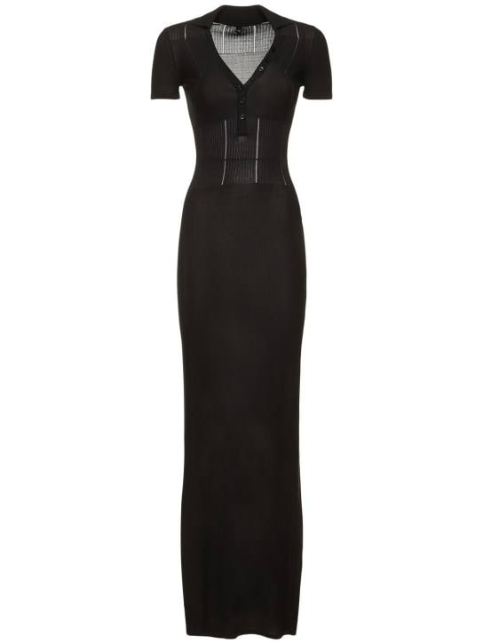 Jacquemus La Robe Yauco knit midi polo dress