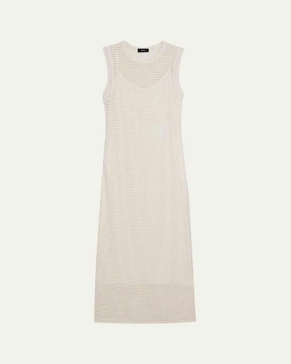 Long Open Mesh Sleeveless Maxi Dress