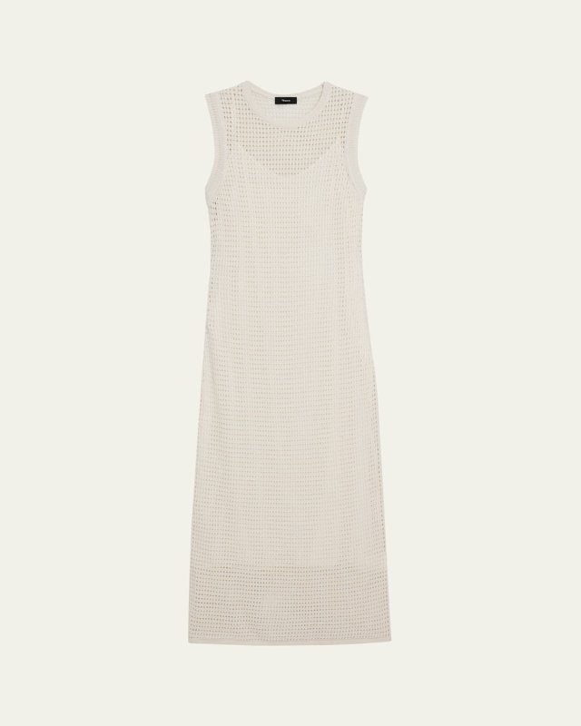 Long Open Mesh Sleeveless Maxi Dress