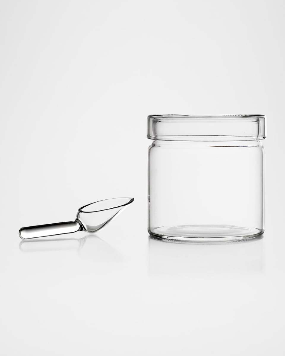 Piuma Sugar Pot with Glass Spoon, 10 oz.