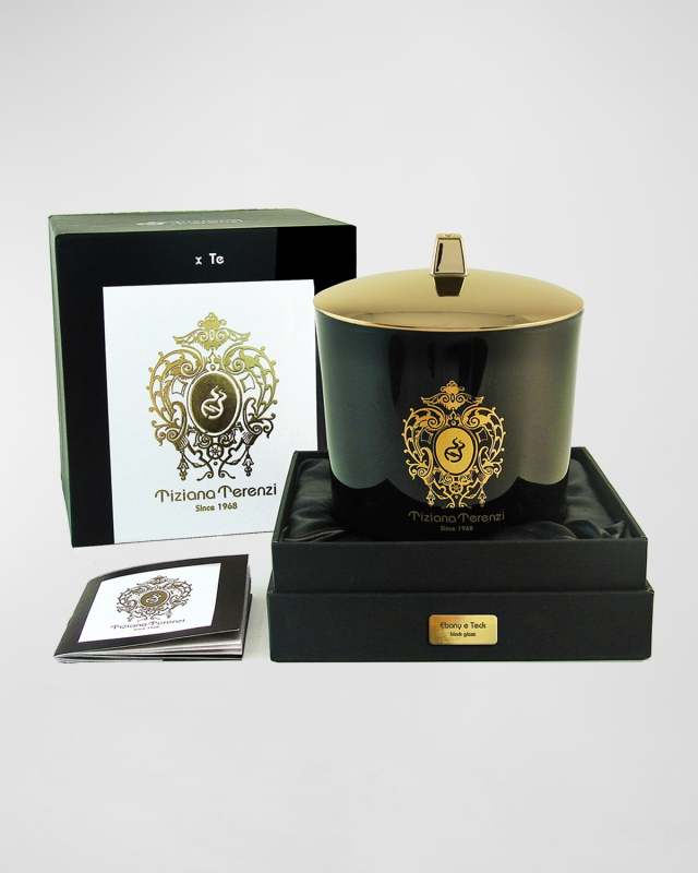 17.6 oz. Ebony and Teck Black Maxi Glass Candle