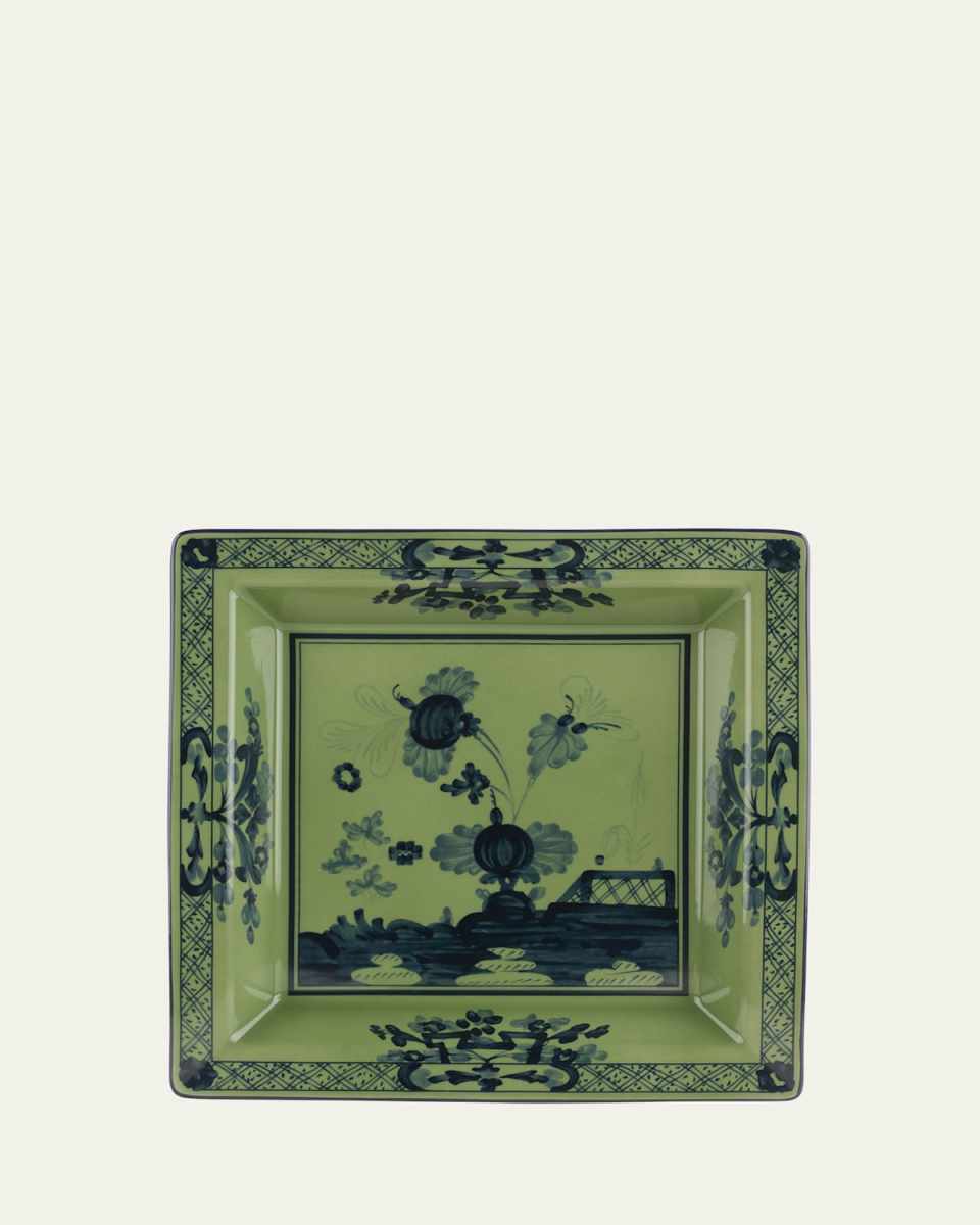 Malachite Squared Porcelain Tray