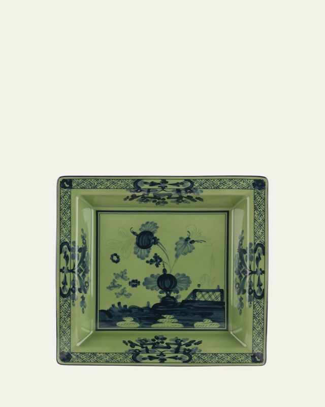 Malachite Squared Porcelain Tray