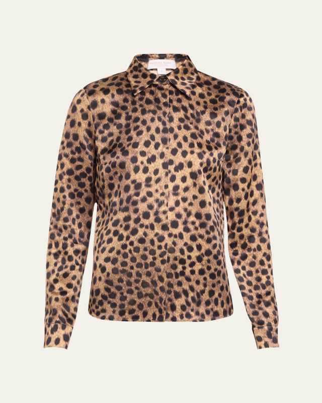 Hansen Printed Silk Button-Front Shirt