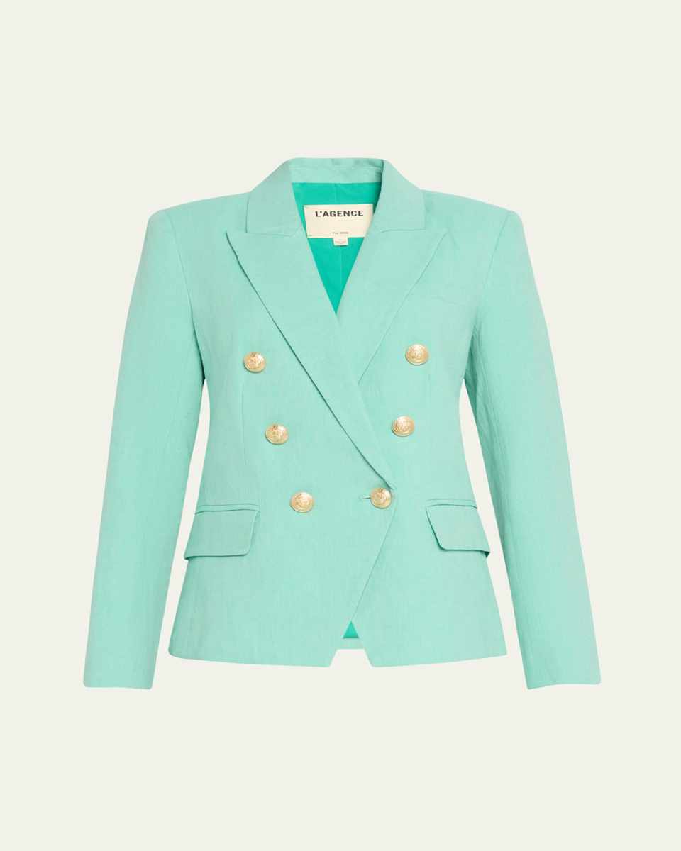 Kenzie Linen and Cotton Double-Breasted Blazer