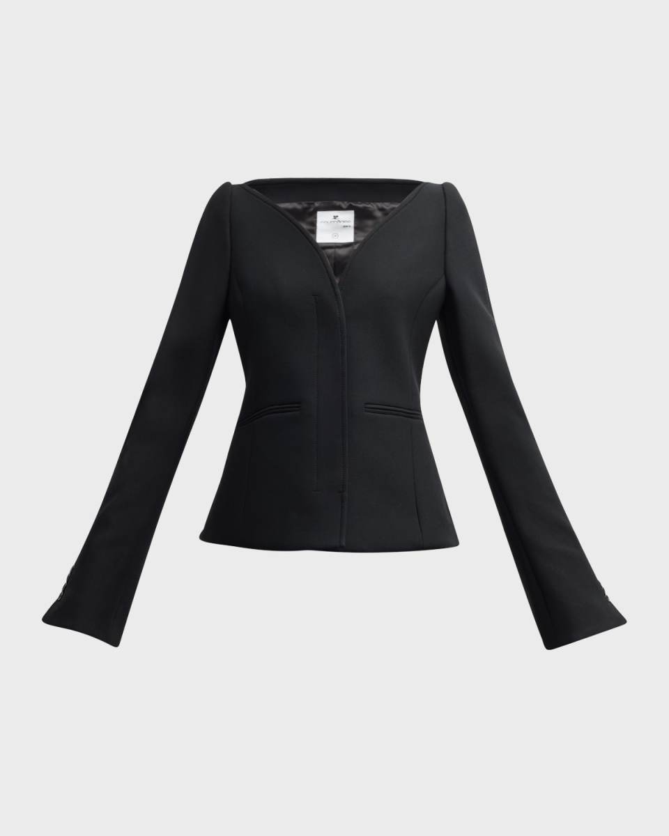 Ellipse V-Neck Heritage Crepe Tailored Jacket