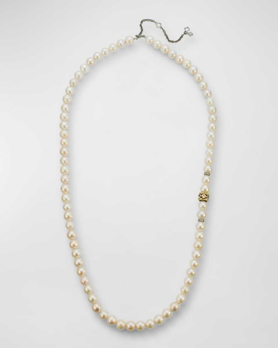 Pearl Beaded Necklace, 30-34"L