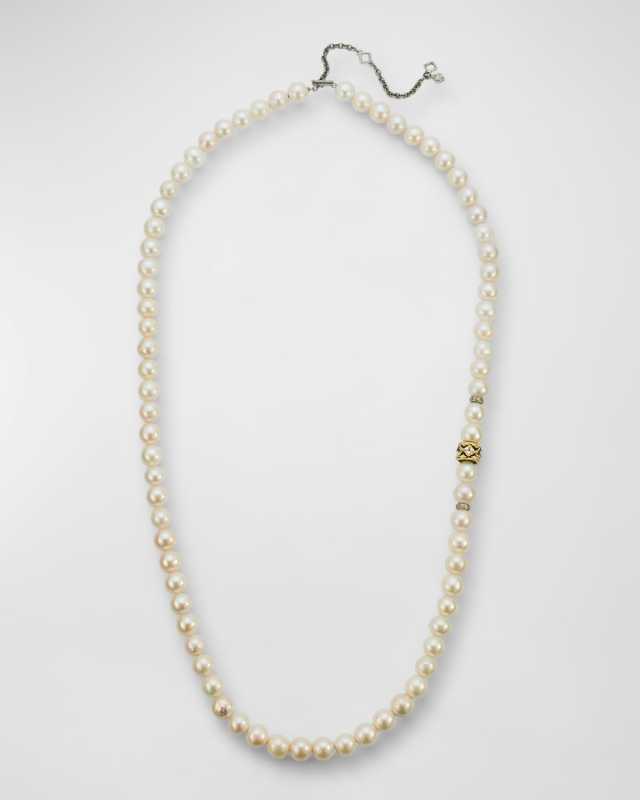Pearl Beaded Necklace, 30-34"L