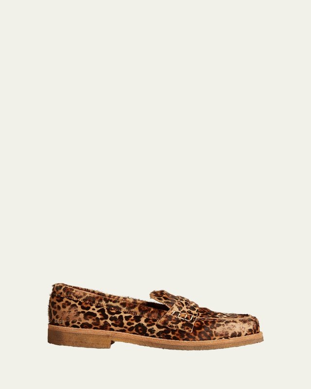 Jerry Leopard Penny Loafers