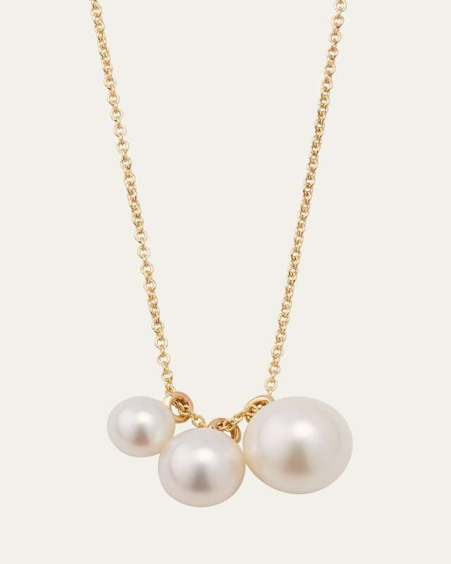 14K Recycled Yellow Gold Stella Necklace with Freshwater Pearls