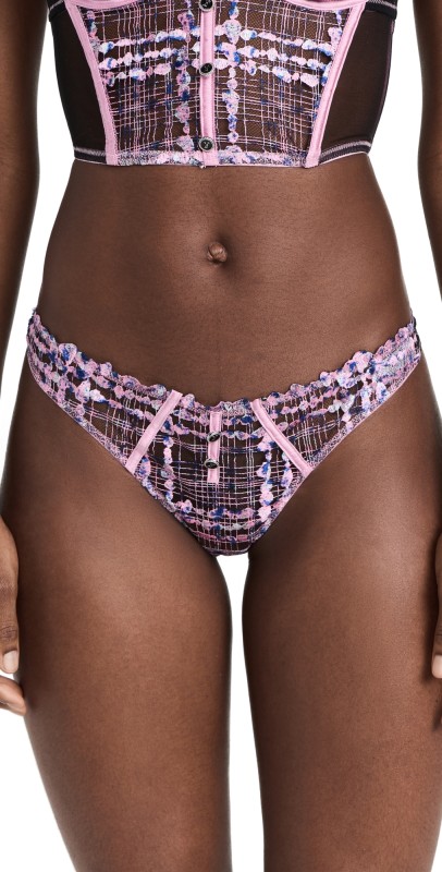 Fleur du Mal Gabrielle Embroidery Thong Bisou