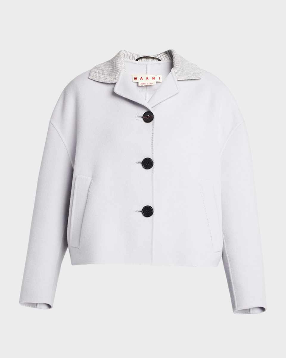 Single-Breasted Brushed Wool-Cashmere Jacket