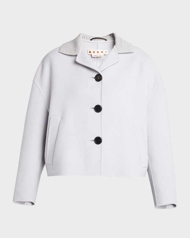 Single-Breasted Brushed Wool-Cashmere Jacket