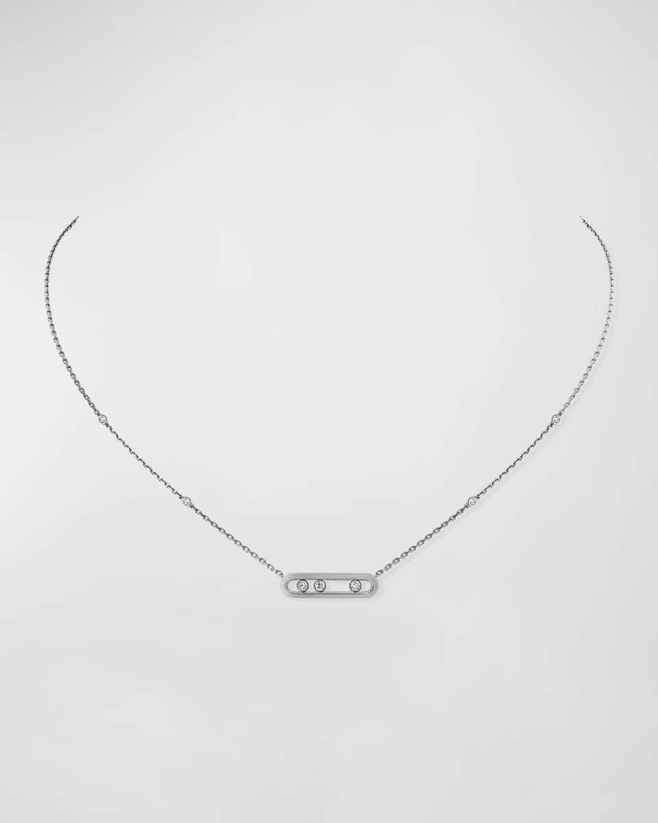 Baby Move Diamond Necklace in 18K White Gold