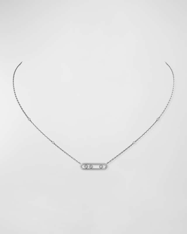 Baby Move Diamond Necklace in 18K White Gold