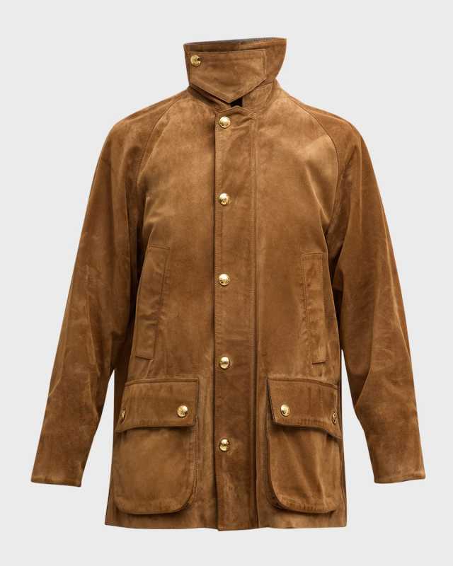 Kedem Suede Contrast-Collar Park