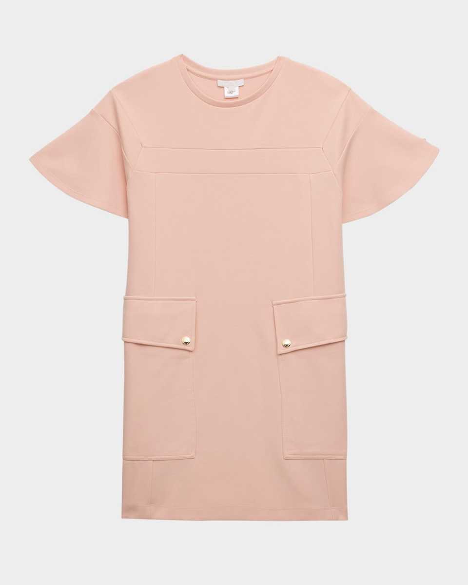 Girl's Engraved Logo-Print Dress, Size 8-14