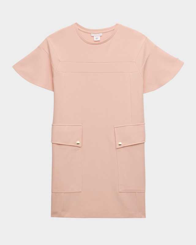 Girl's Engraved Logo-Print Dress, Size 8-14