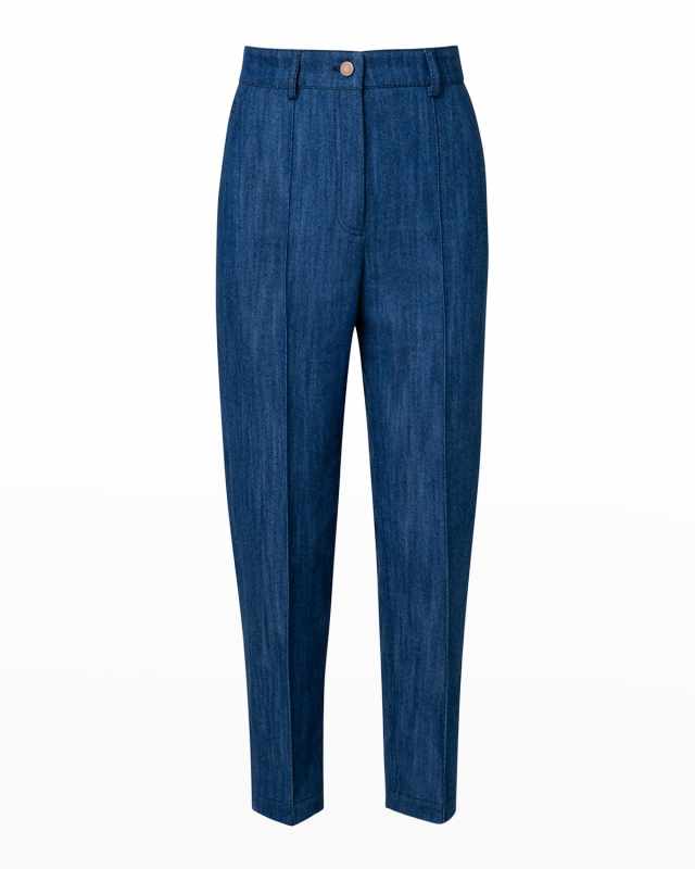 Feryn Denim Tapered-Leg Pants