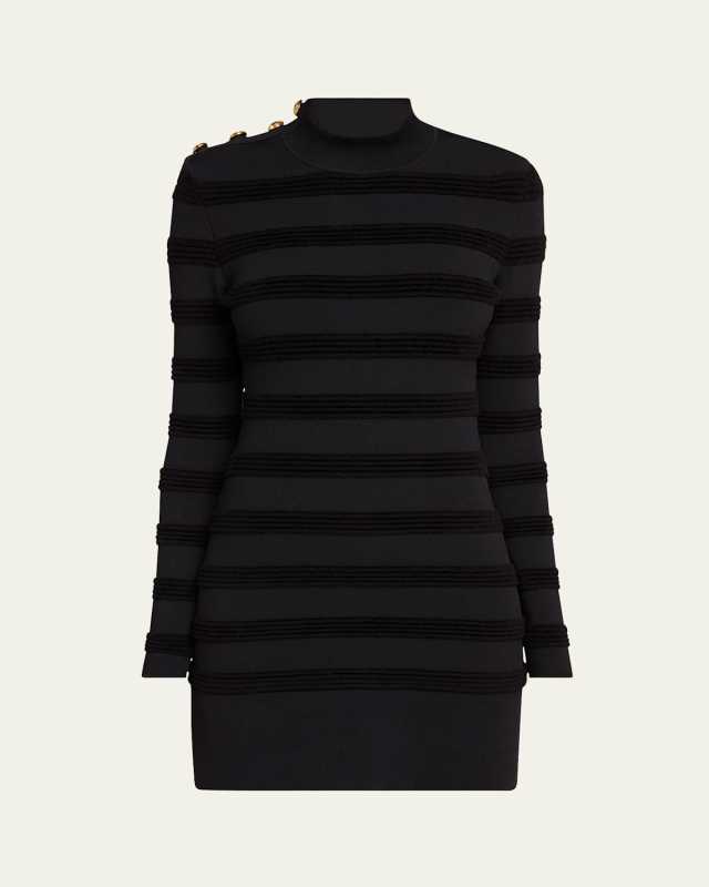Velvet Striped Mini Dress