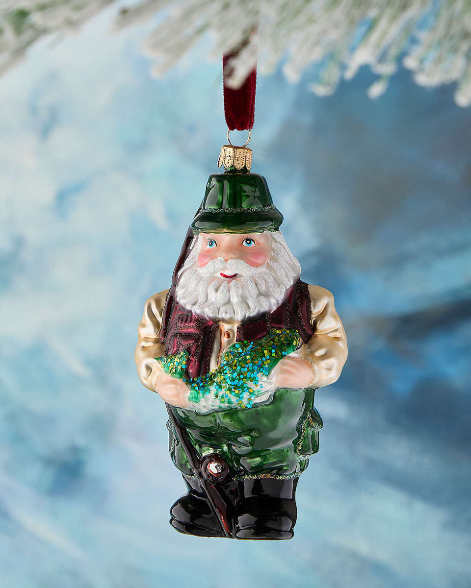 Fishing Santa Christmas Ornament