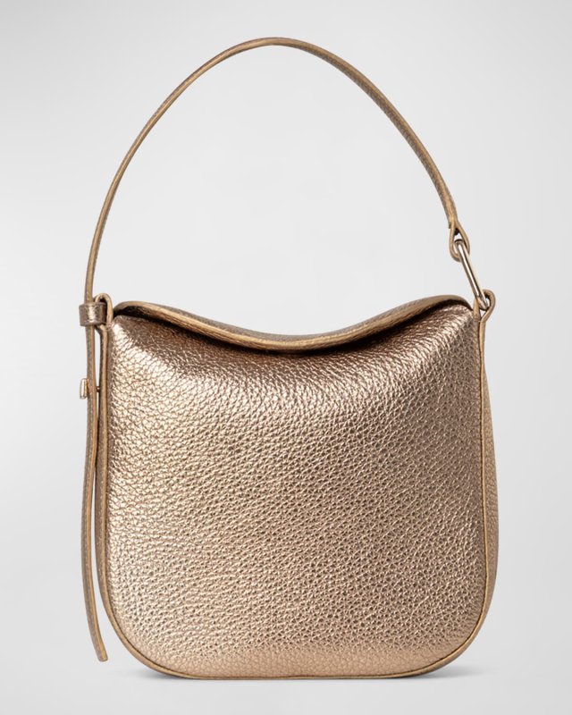 Anna Mini Metallic Leather Hobo Bag