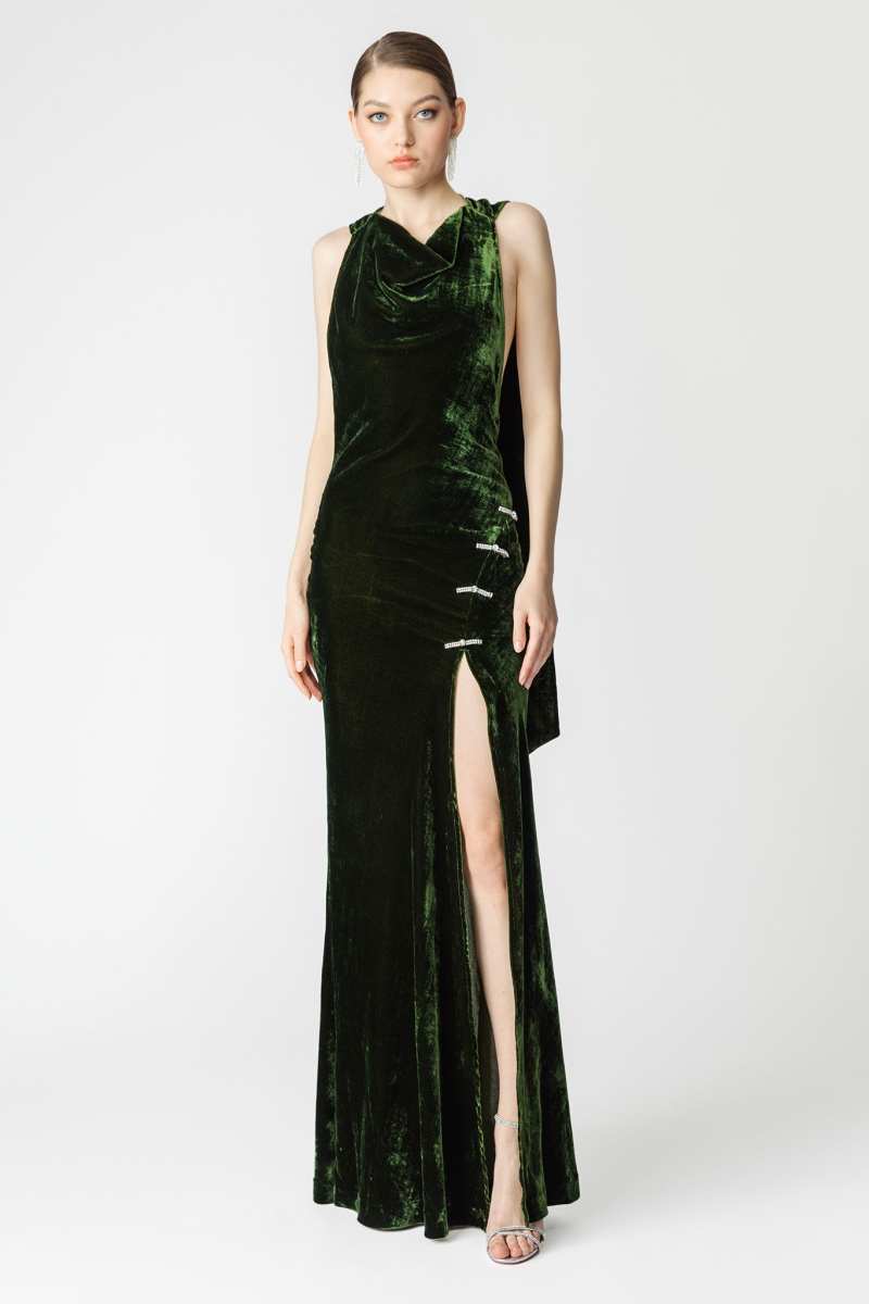 Valeria Backless Velvet Gown