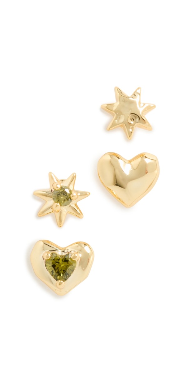 Luv Aj The Molten Heart Studs Set Gold