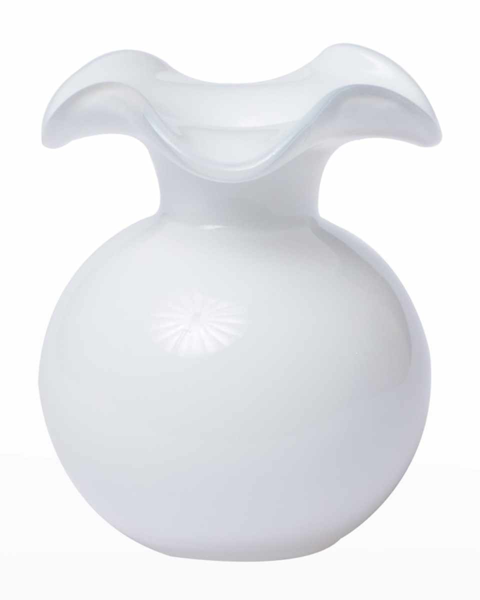 Hibiscus Glass Bud Vase, White