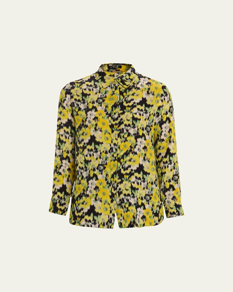 Floral Crepe Menswear Shirt