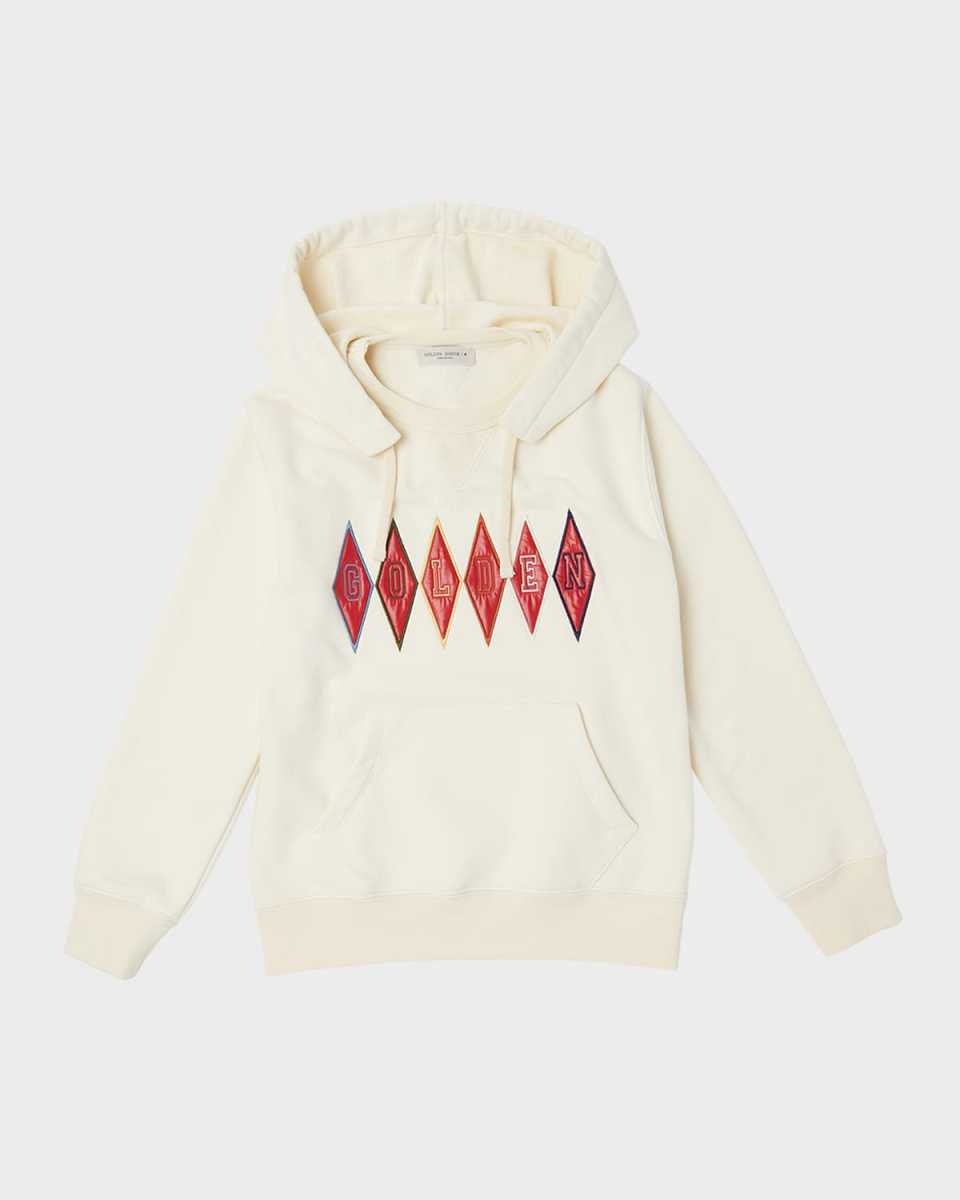 Boy's Embroidered Diamond Logo-Print Hoodie, Size 4-12