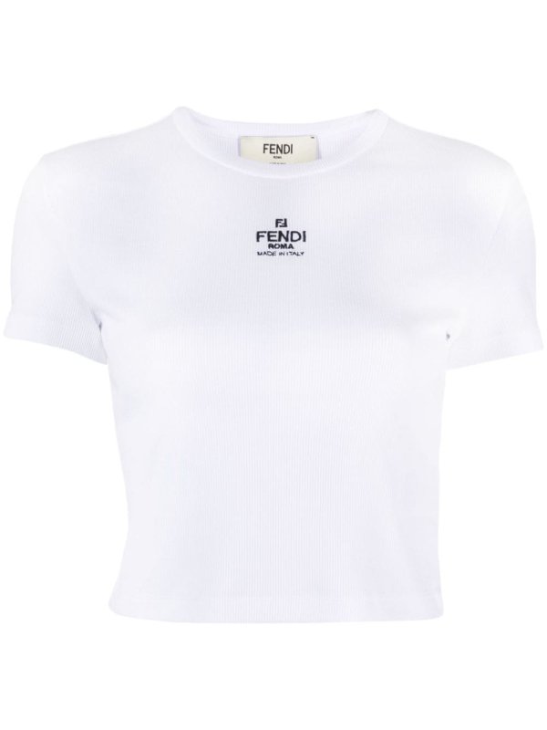 logo-embroidered ribbed T-shirt
