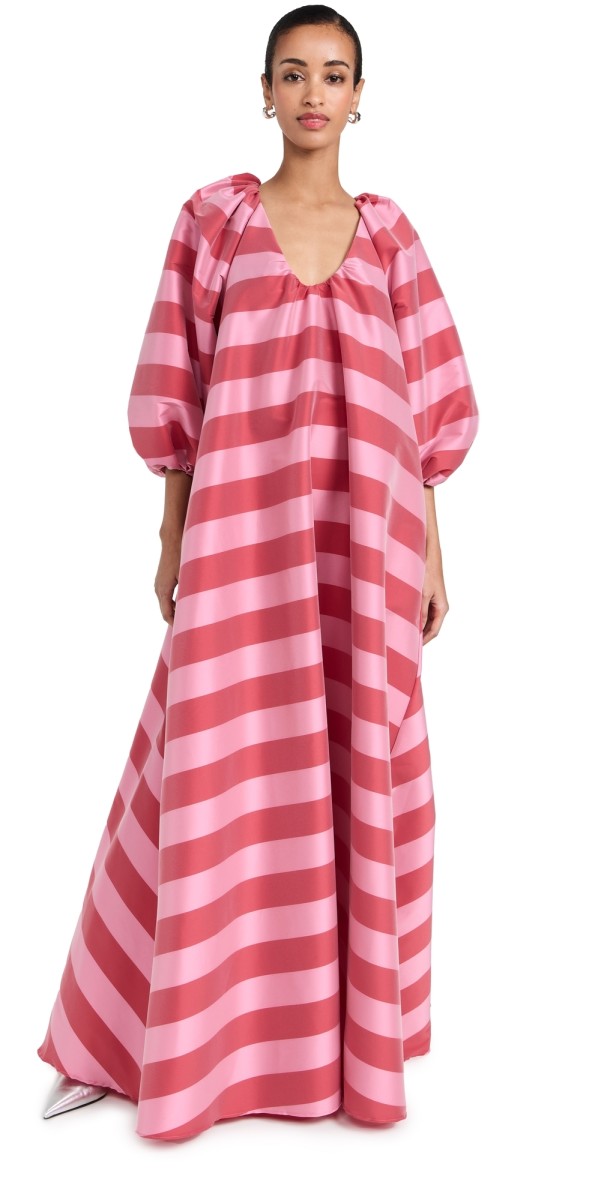 Bernadette George Striped Dress Red & Winter Pink